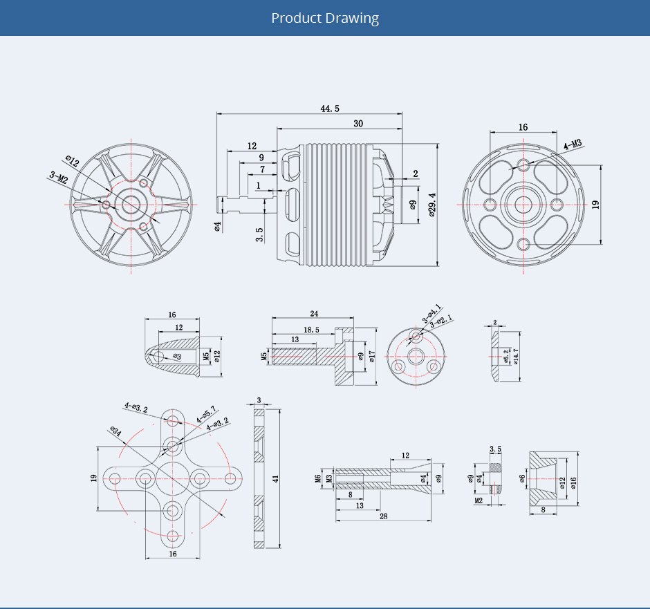 фото Мотор T-Motor AS2312 KV1150 3-4S 357W для самолетов