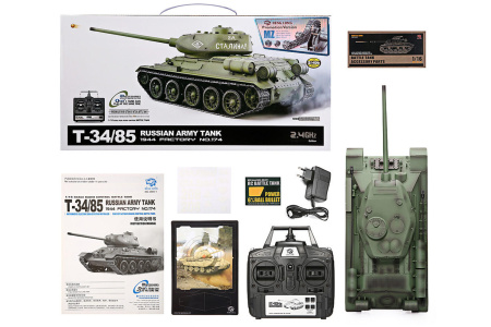 фото Танк на радиоуправлении 1:16 Heng Long T-34 с пневмопушкой и и/к боем (Upgrade)
