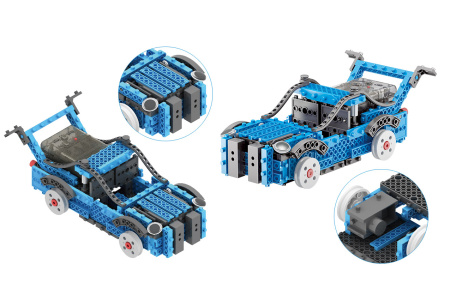 фото Конструктор STEM электронный HIQ B722 2-в-1 150 деталей сенсорный (машинка, поезд)