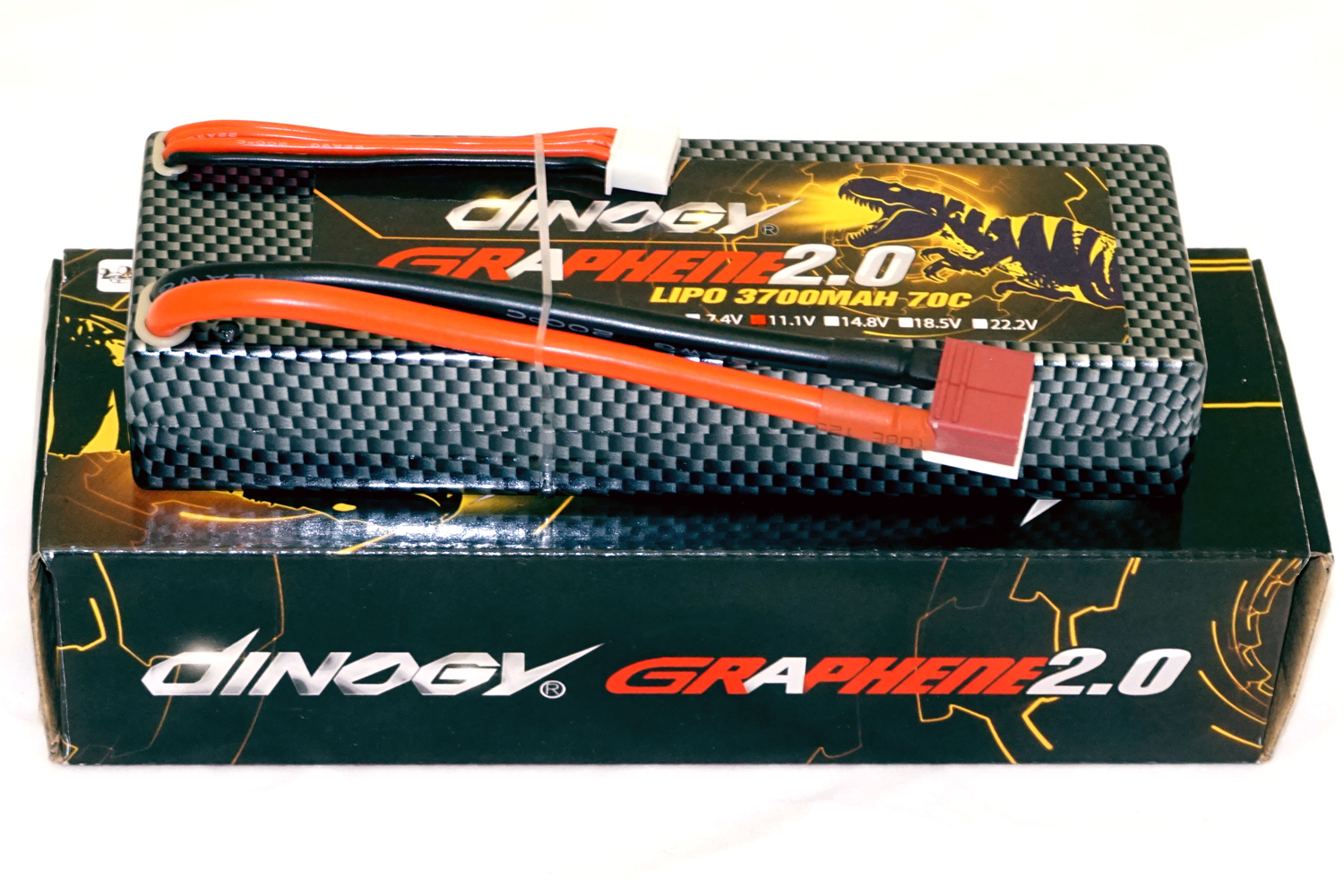 фото Аккумулятор для радиоуправляемой машинки Dinogy G2.0 Li-Pol 3700 мАч 11.1 В Hardcase 138x25x46 мм T-Plug 70C