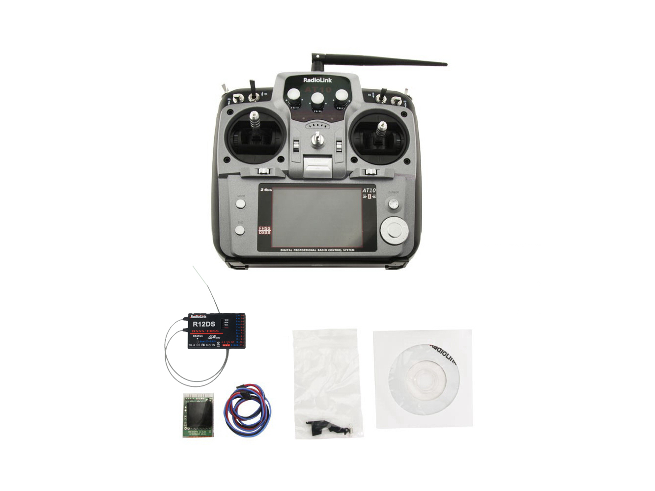 фото Аппаратура р/у авиа 12к Radiolink AT10 II с приемником R12DS (серый)