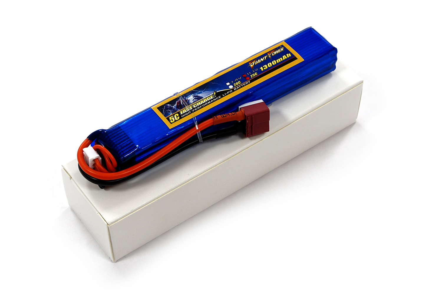 фото Аккумулятор для страйкбола Giant Power (Dinogy) Li-Pol 1300 мАч 11.1 В 130x21x18 мм T-Plug 25C