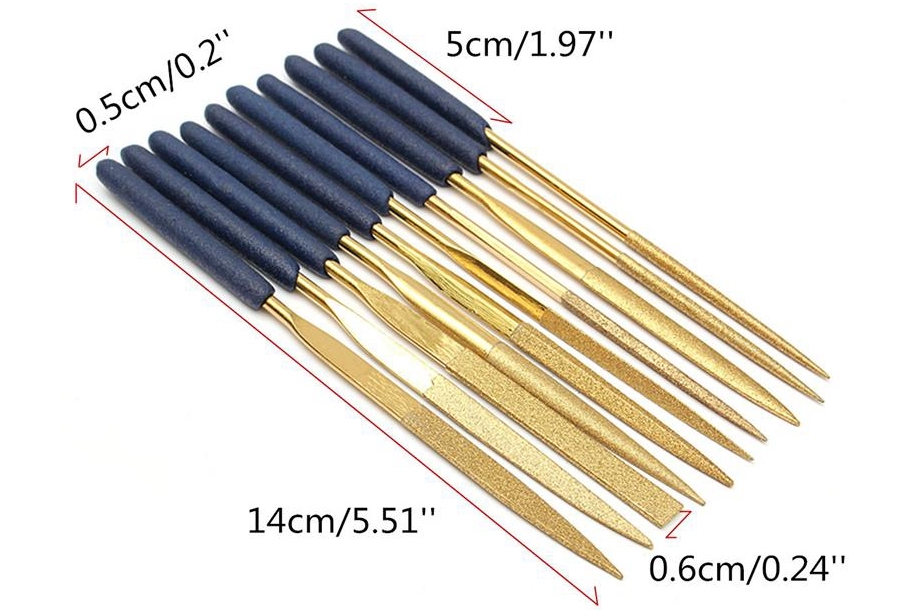 фото Надфили Tarot с алмазным напылением набор 10шт (TL9011)