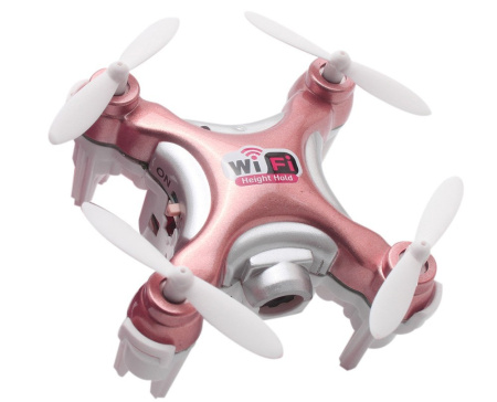 фото Квадрокоптер нано р/у Cheerson CX-10WD-TX с камерой Wi-Fi (розовый)