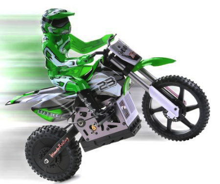 фото Радиоуправляемая модель Мотоцикл 1:4 Himoto Burstout MX400 Brushed (зеленый)
